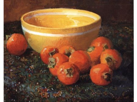 Yellow Bowl With Persimmons Supply