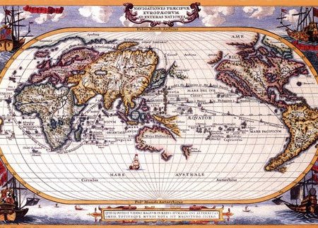 Map of the World, Indian and Pacific Navigation - Antique Online