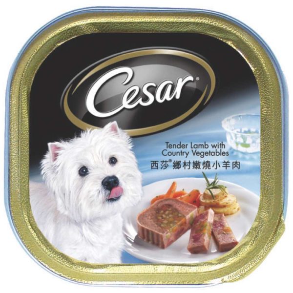 Cesar Tender Lamb With Country Vegetables Pate Tray Dog Food 100g Online Hot Sale