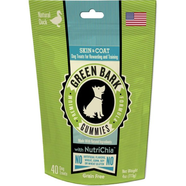 Green Bark Gummies Skin & Coat With Duck Dog Treat 113g Fashion