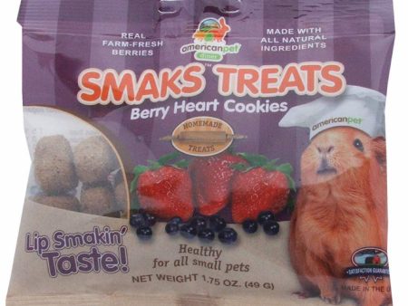 American Pet Diner Smaks Treats Berry Heart Cookies For Small Animals 1.75oz Online