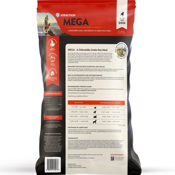 30% OFF: Addiction Mega Grain Free Dry Dog Food 44lb (20kg) on Sale