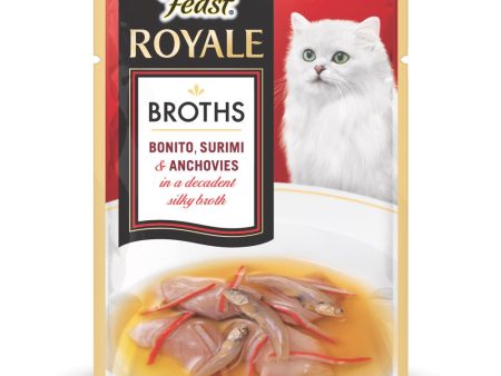 Fancy Feast Royale Broths Bonito, Surimi & Anchovies Pouch Cat Food 40g Supply