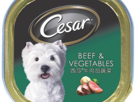 Cesar Beef & Vegetables Tray Dog Food 100g Online now