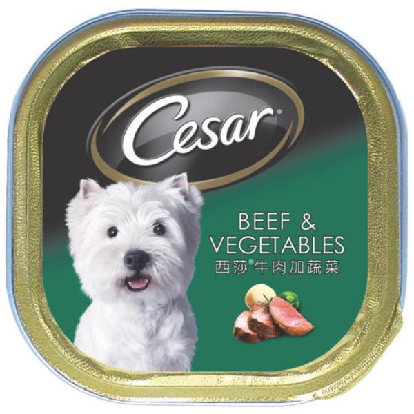 Cesar Beef & Vegetables Tray Dog Food 100g Online now