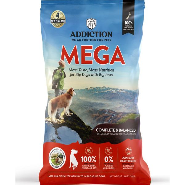 30% OFF: Addiction Mega Grain Free Dry Dog Food 44lb (20kg) on Sale