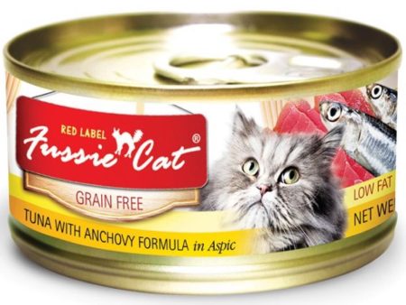 20% OFF (Exp 1 Oct 23): Fussie Cat Red Label Tuna With Anchovy In Aspic Canned Cat Food 80g Online Sale