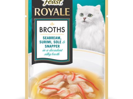 Fancy Feast Royale Broths Seabream, Surimi, Sole & Snapper Pouch Cat Food 40g Cheap