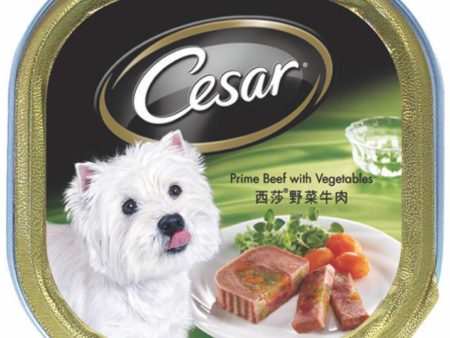 Cesar Prime Beef With Vegetables Pate Tray Dog Food 100g Online now