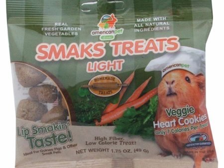 American Pet Diner Smaks Treats Light Veggie Heart Cookies For Small Animals 1.75oz Online Sale