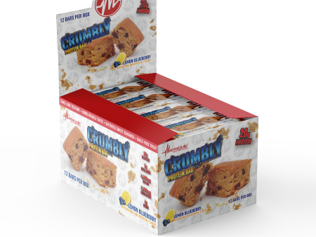 Crumbly Protein Bar Box of 12 - Lemon Blueberry Hot on Sale